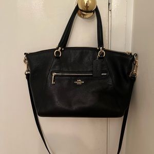 COACH - Black Pebble Leather Kelsey Satchel